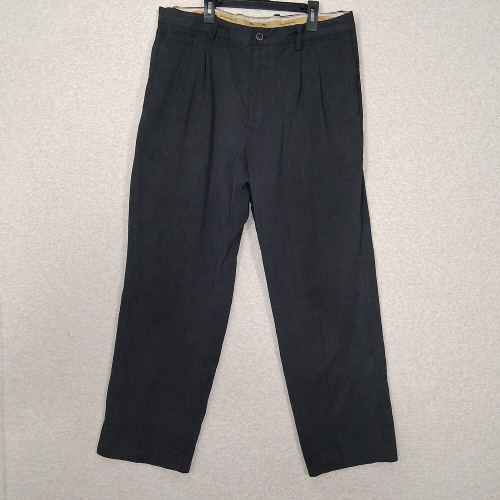 Tommy Bahama Silk Blend Pleated Slacks Men Sz 36 X 30 Luxury Menswear Business